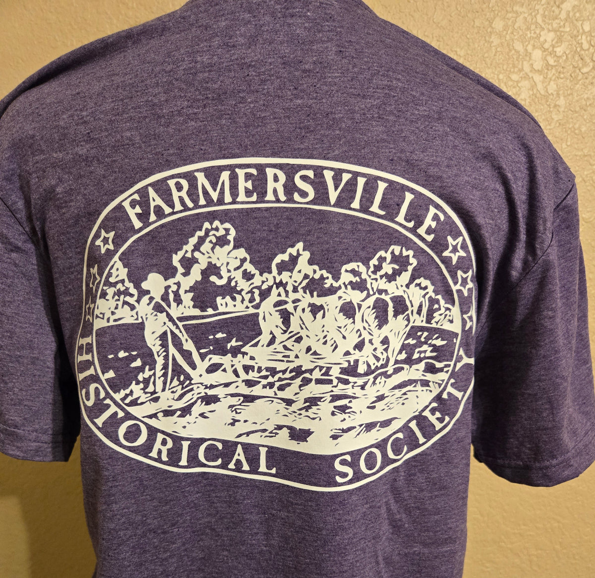 Heather Purple History Matters Farmersville Historical Society T-shirt