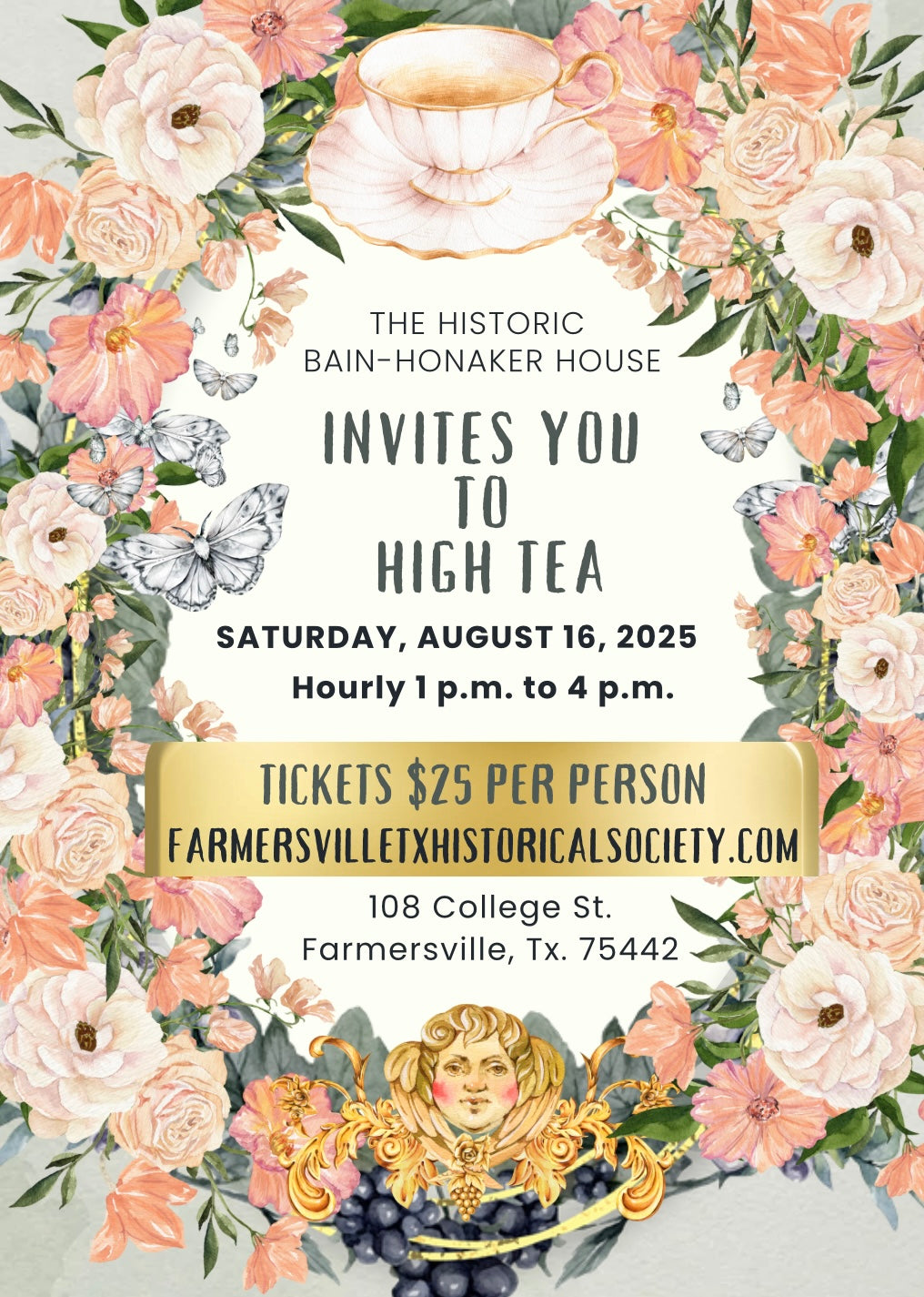 High Tea at The Historic Bain-Honaker House 1 p.m.