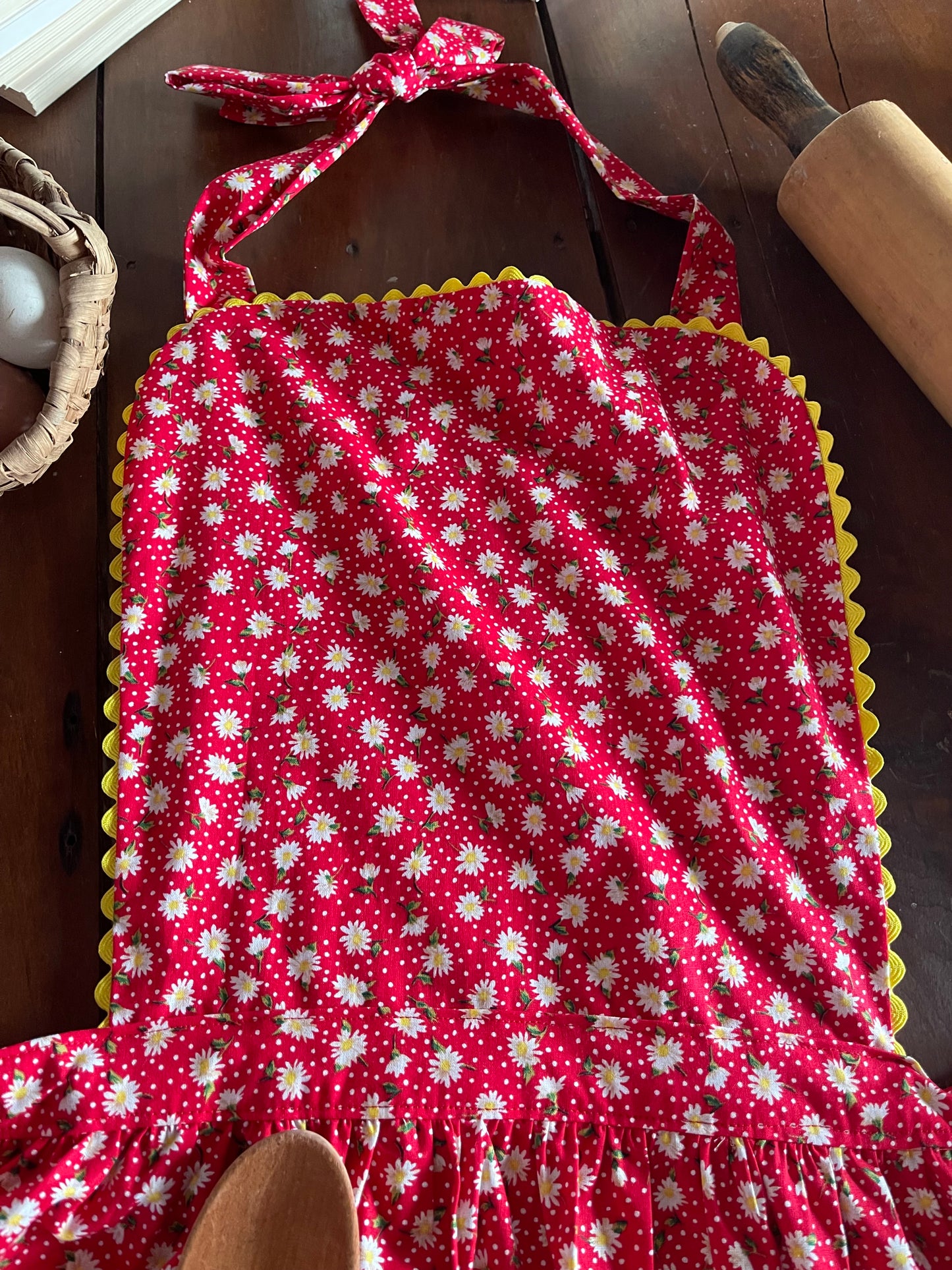 Vintage Replica Fabric Apron Set of 2 One Adult Size and One Child Size