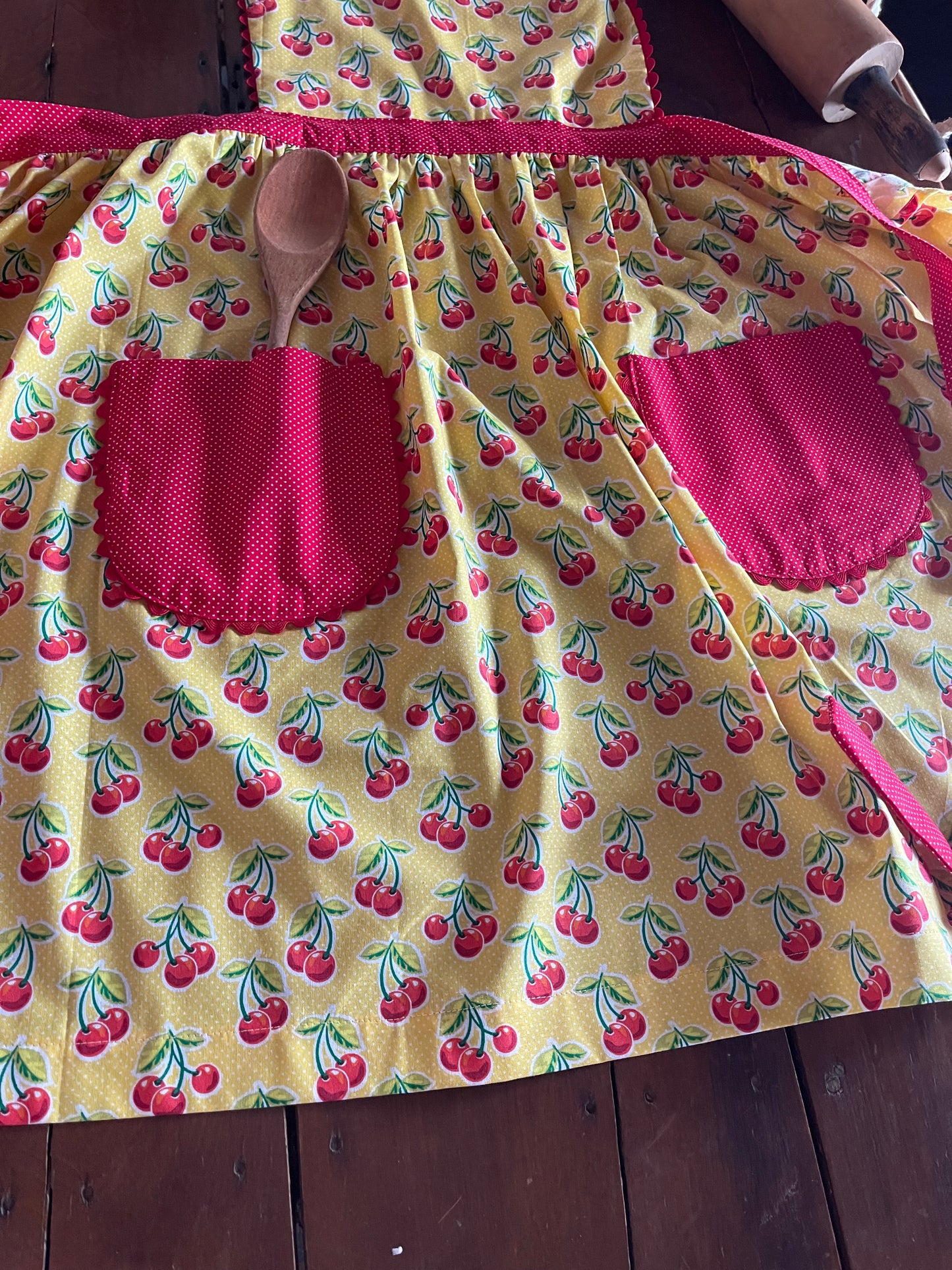 Vintage Replica Fabric Apron Set of 2 One Adult Size and One Child Size