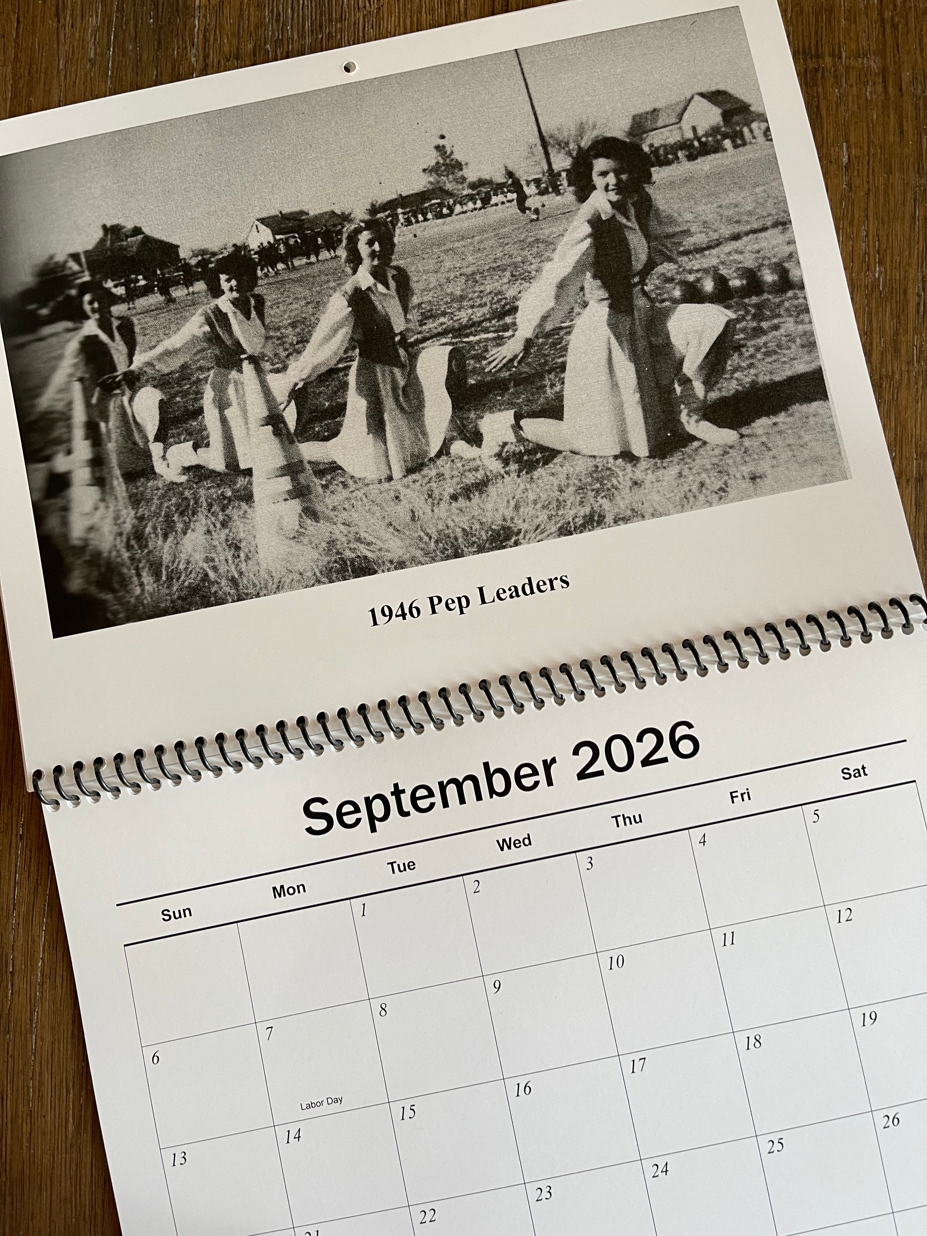 2026 Calendar “Farmersville Sports Traveling Through Time