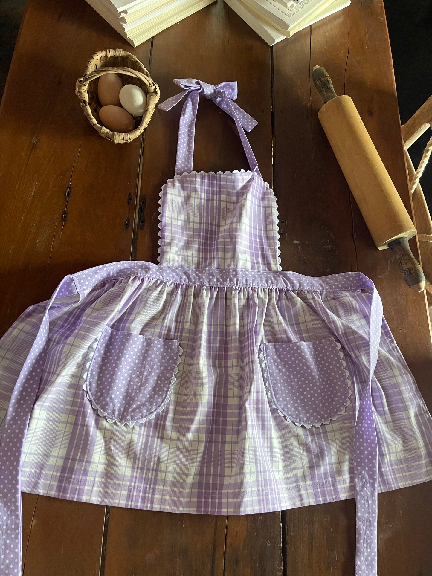 Vintage Replica Fabric Apron Set of 2 One Adult Size and One Child Size