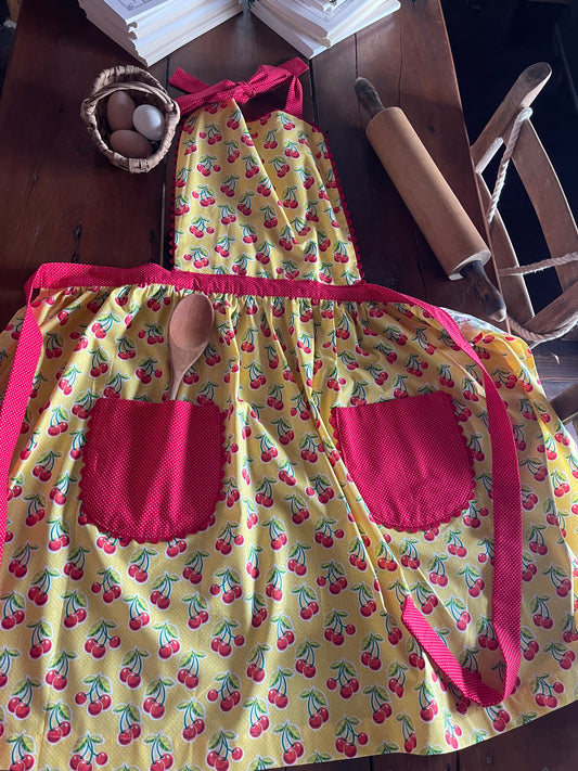 Vintage Replica Fabric Apron Set of 2 One Adult Size and One Child Size