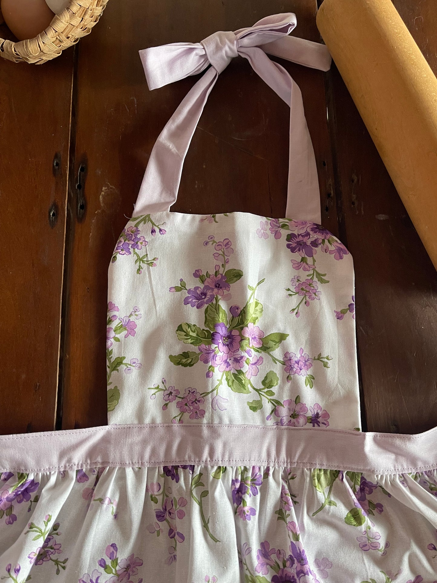 Vintage Replica Fabric Apron Set of 2 One Adult Size One Child Size