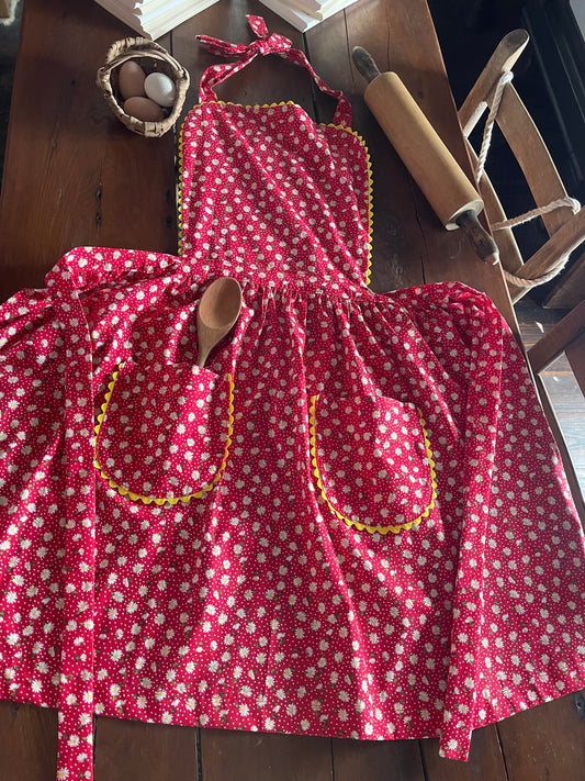 Vintage Replica Fabric Apron Set of 2 One Adult Size and One Child Size