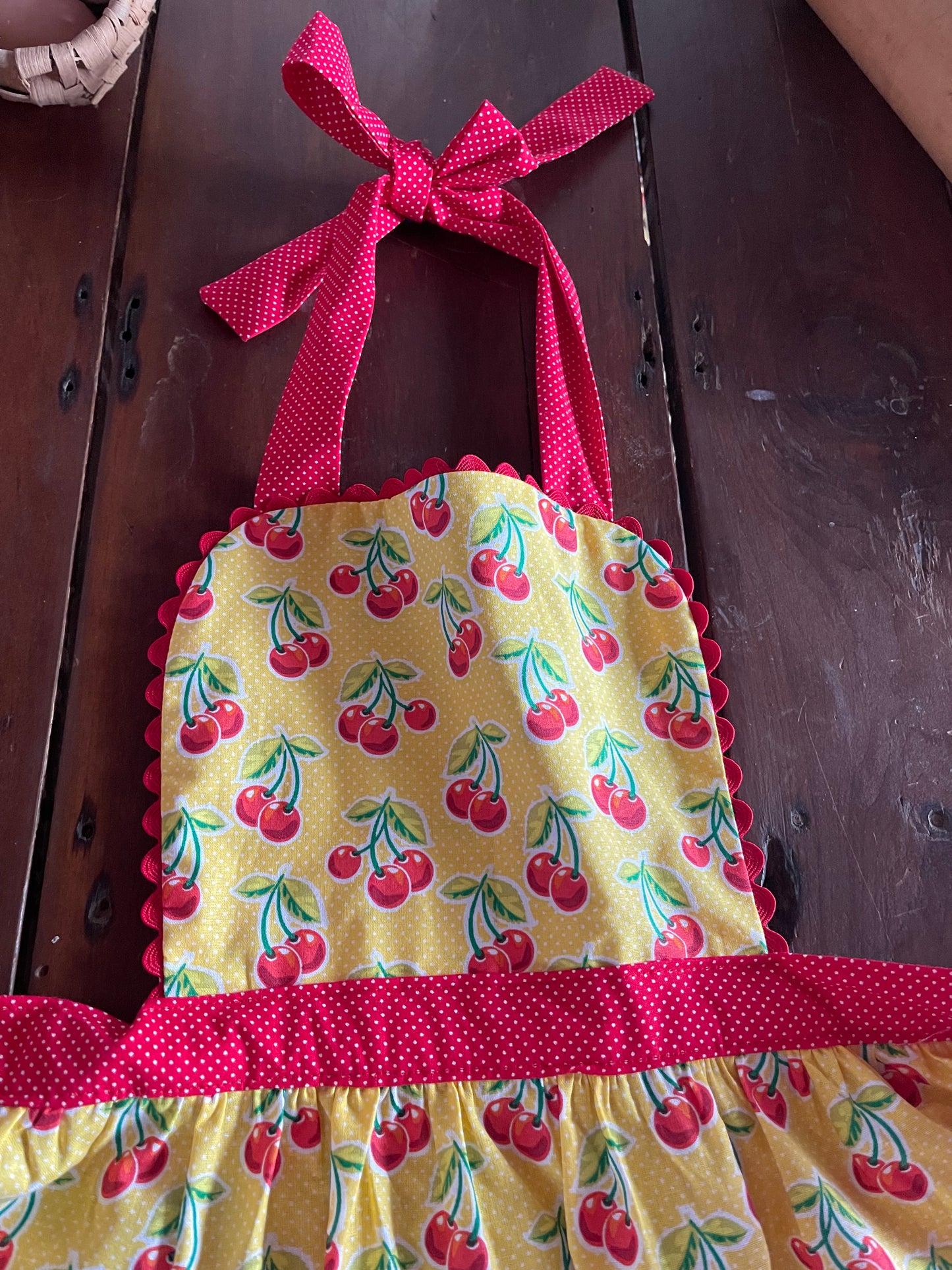 Vintage Replica Fabric Apron Set of 2 One Adult Size and One Child Size