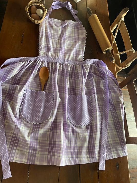 Vintage Replica Fabric Apron Set of 2 One Adult Size and One Child Size
