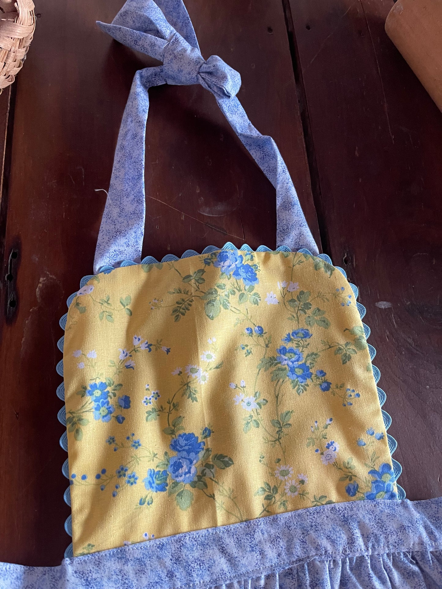 Vintage Replica Fabric Apron Set of 2 One Adult Size and One Child Size