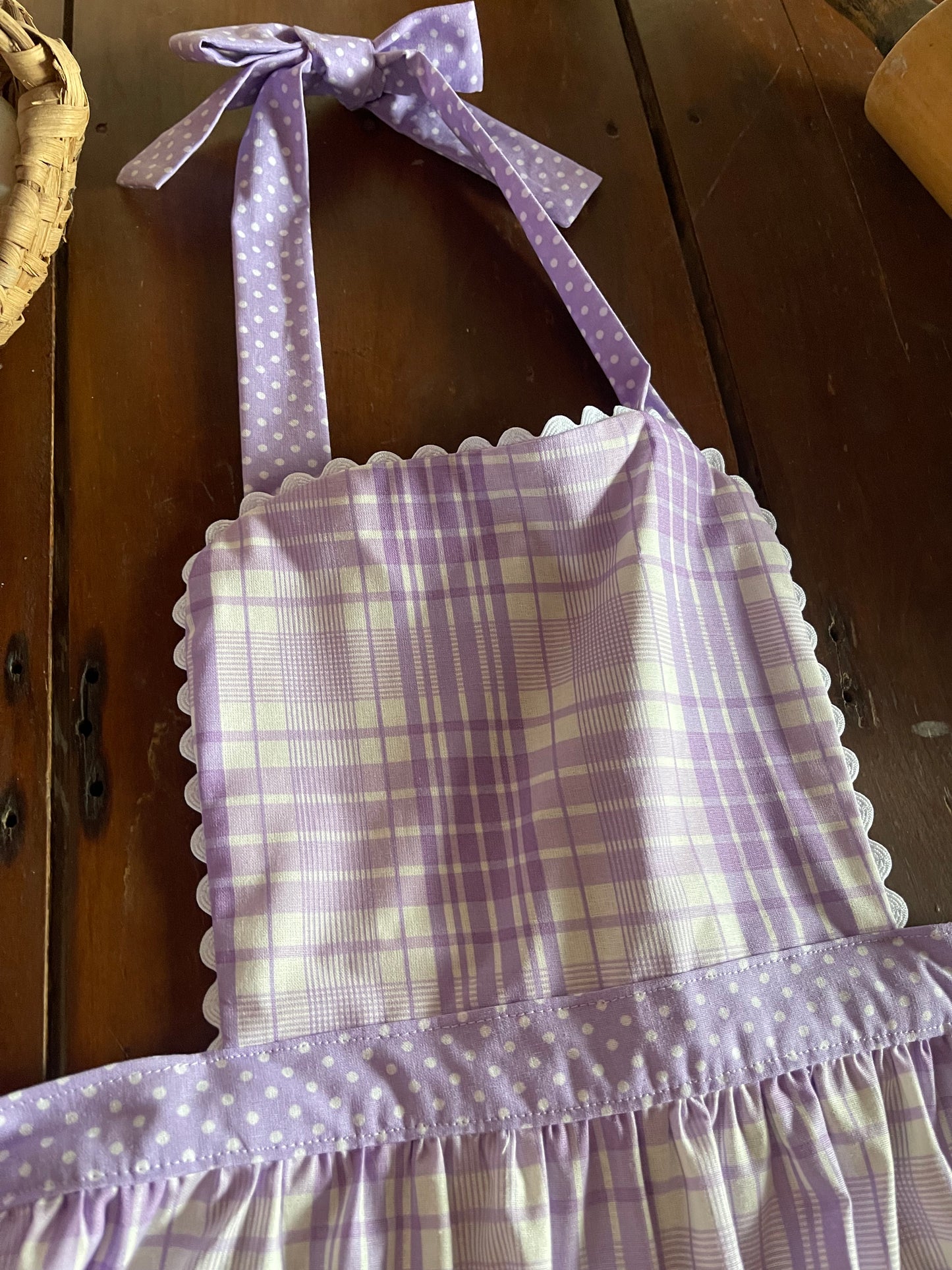 Vintage Replica Fabric Apron Set of 2 One Adult Size and One Child Size